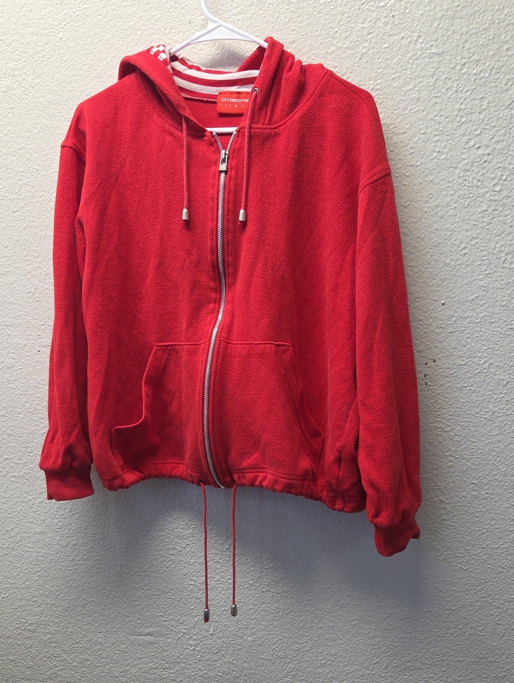 Liz Claiborne Bright Red Fleece Zip Hoodie for Kids